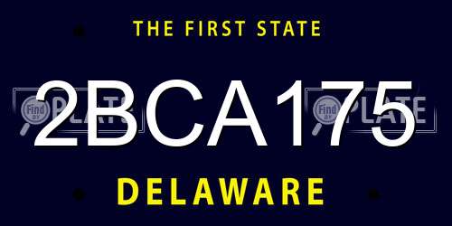 2BCA175 Delaware License Plate