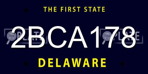 2BCA178 Delaware License Plate