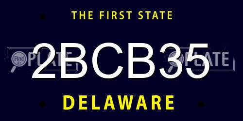 2BCB35 Delaware License Plate