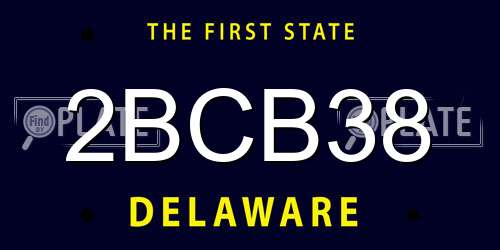 2BCB38 Delaware License Plate
