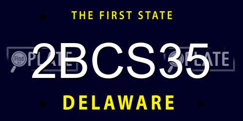 2BCS35 Delaware License Plate