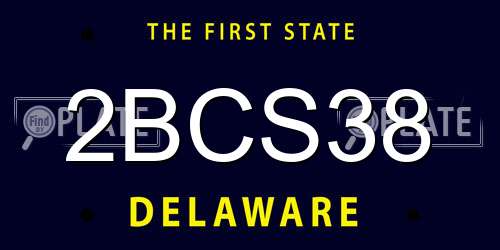2BCS38 Delaware License Plate