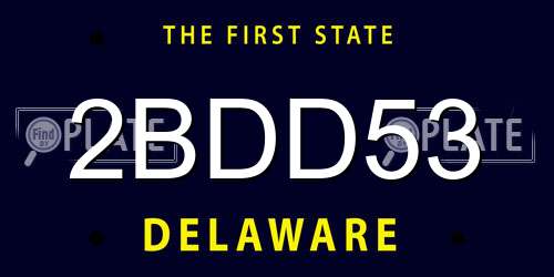 2BDD53 Delaware License Plate