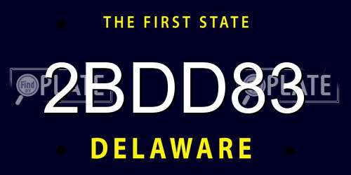 2BDD83 Delaware License Plate