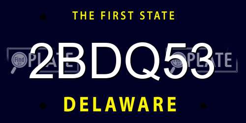 2BDQ53 Delaware License Plate