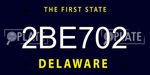 2BE702 Delaware License Plate