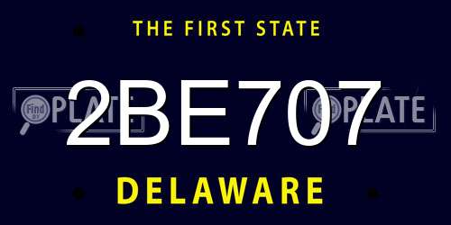2BE707 Delaware License Plate