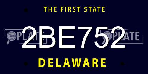 2BE752 Delaware License Plate