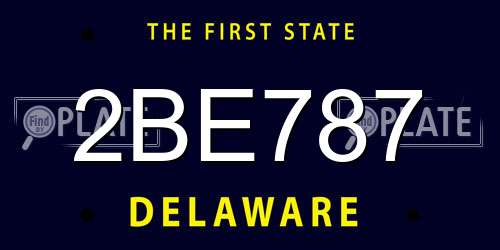 2BE787 Delaware License Plate