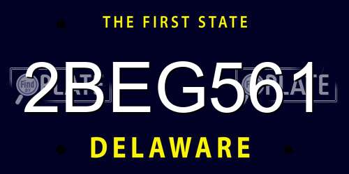 2BEG561 Delaware License Plate