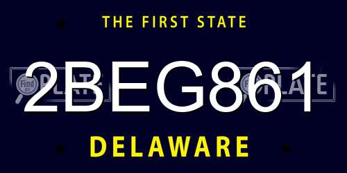 2BEG861 Delaware License Plate
