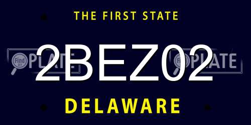 2BEZ02 Delaware License Plate