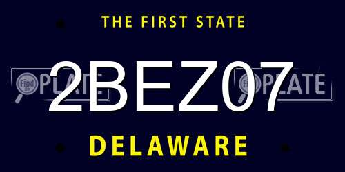 2BEZ07 Delaware License Plate