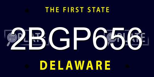 2BGP656 Delaware License Plate