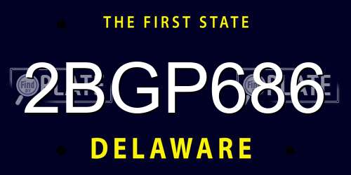2BGP686 Delaware License Plate