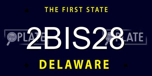 2BIS28 Delaware License Plate