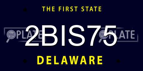 2BIS75 Delaware License Plate