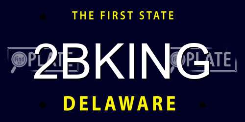 2BKING Delaware License Plate