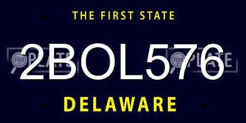 2BOL576 Delaware License Plate