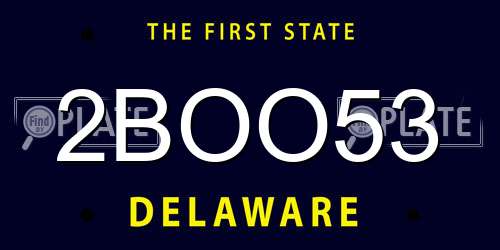 2BOO53 Delaware License Plate