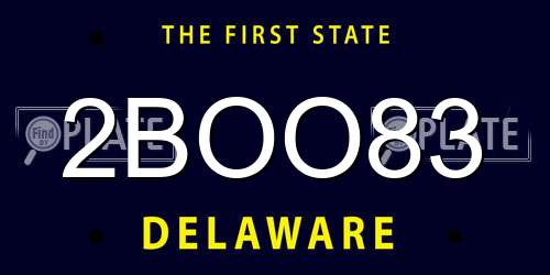 2BOO83 Delaware License Plate