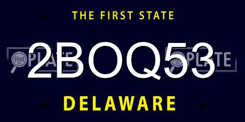 2BOQ53 Delaware License Plate