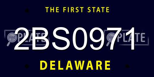 2BS0971 Delaware License Plate