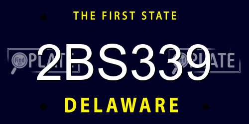 2BS339 Delaware License Plate