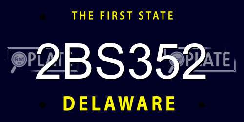 2BS352 Delaware License Plate