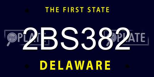 2BS382 Delaware License Plate