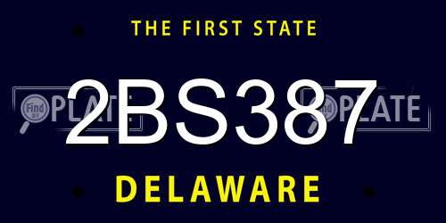 2BS387 Delaware License Plate