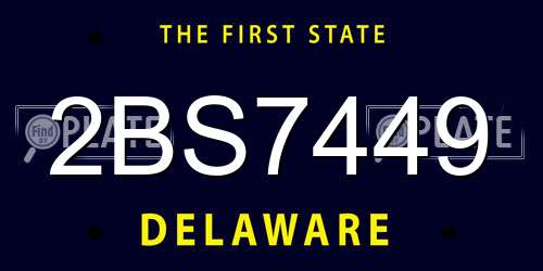 2BS7449 Delaware License Plate