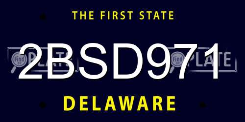 2BSD971 Delaware License Plate