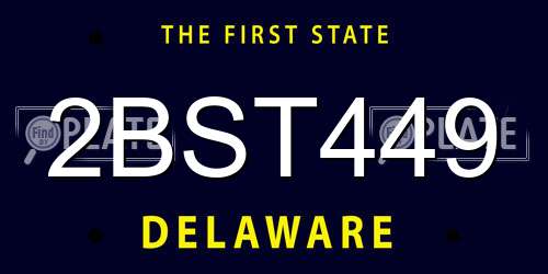 2BST449 Delaware License Plate