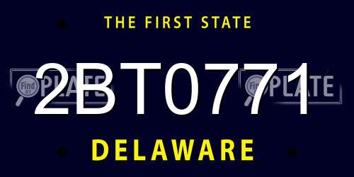 2BT0771 Delaware License Plate