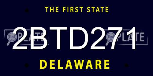 2BTD271 Delaware License Plate