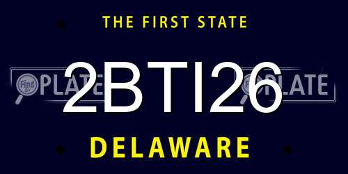 2BTI26 Delaware License Plate