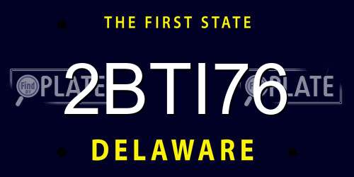 2BTI76 Delaware License Plate