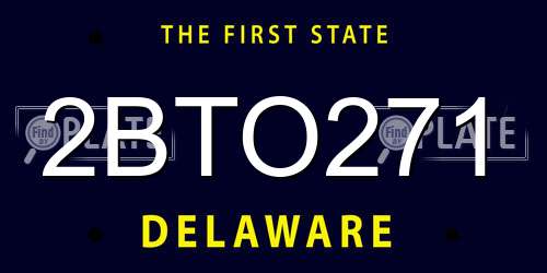 2BTO271 Delaware License Plate