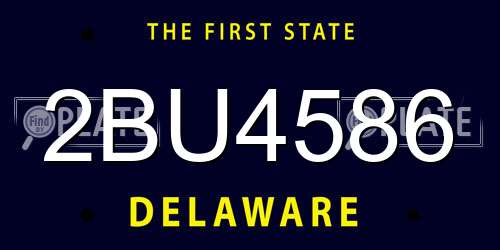 2BU4586 Delaware License Plate