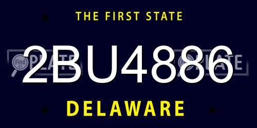 2BU4886 Delaware License Plate