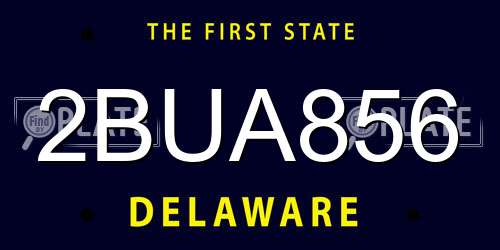 2BUA856 Delaware License Plate