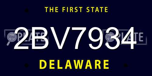 2BV7934 Delaware License Plate