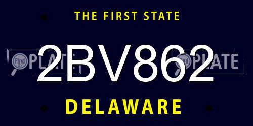 2BV862 Delaware License Plate