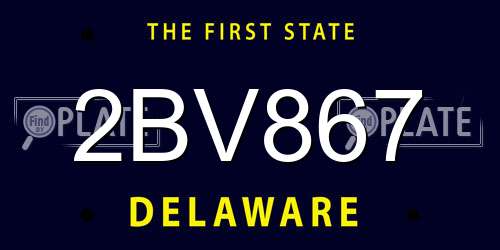 2BV867 Delaware License Plate