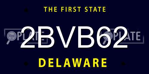 2BVB62 Delaware License Plate