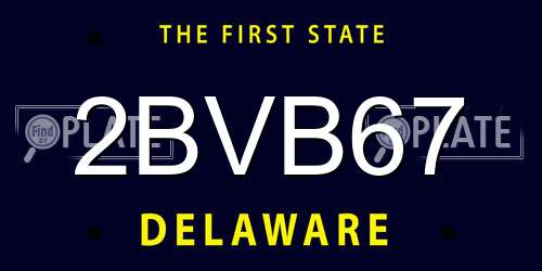 2BVB67 Delaware License Plate