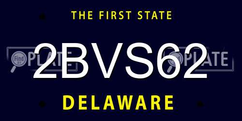 2BVS62 Delaware License Plate