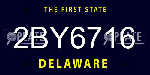 2BY6716 Delaware License Plate