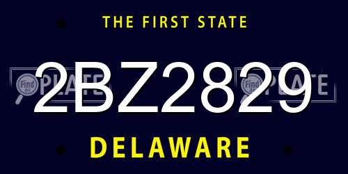 2BZ2829 Delaware License Plate